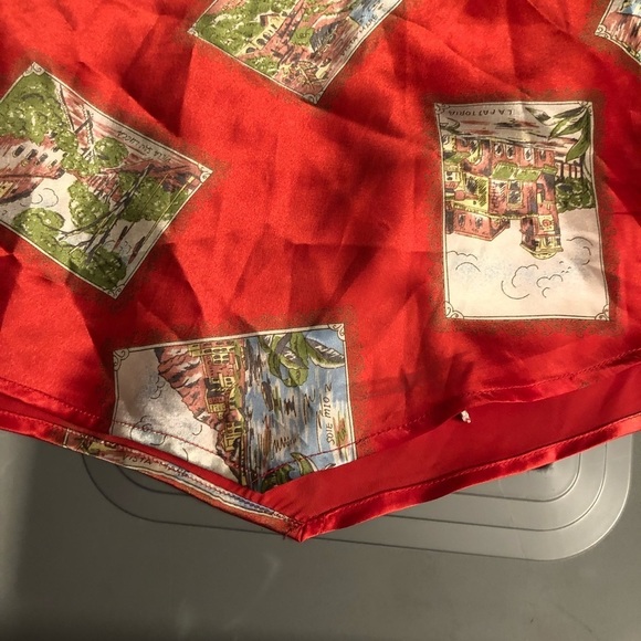 Old Navy size XL red Venice print silky halter red bias cut for give - Picture 4 of 10